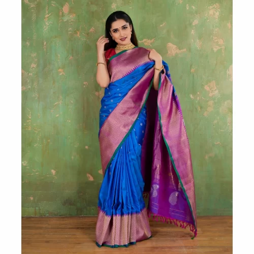 Padmashali Butti Gadwal Silk Saree