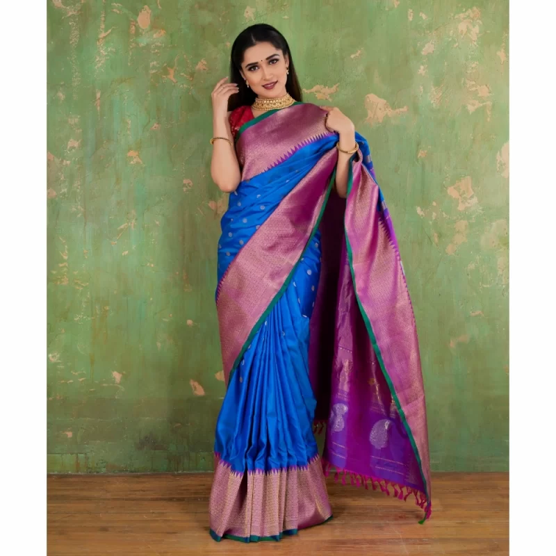 Padmashali Butti Gadwal Silk Saree