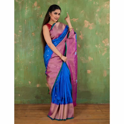 Padmashali Butti Gadwal Silk Saree