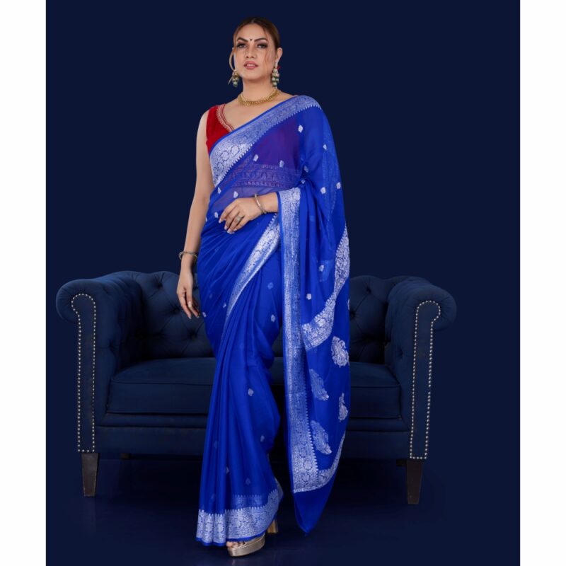 Padmashali Khaddi Chiffon Georgette Saree