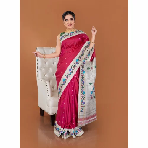 Padmashali Turning Silver Paithani