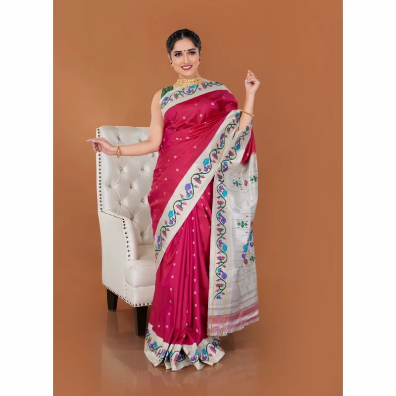 Padmashali Turning Silver Paithani