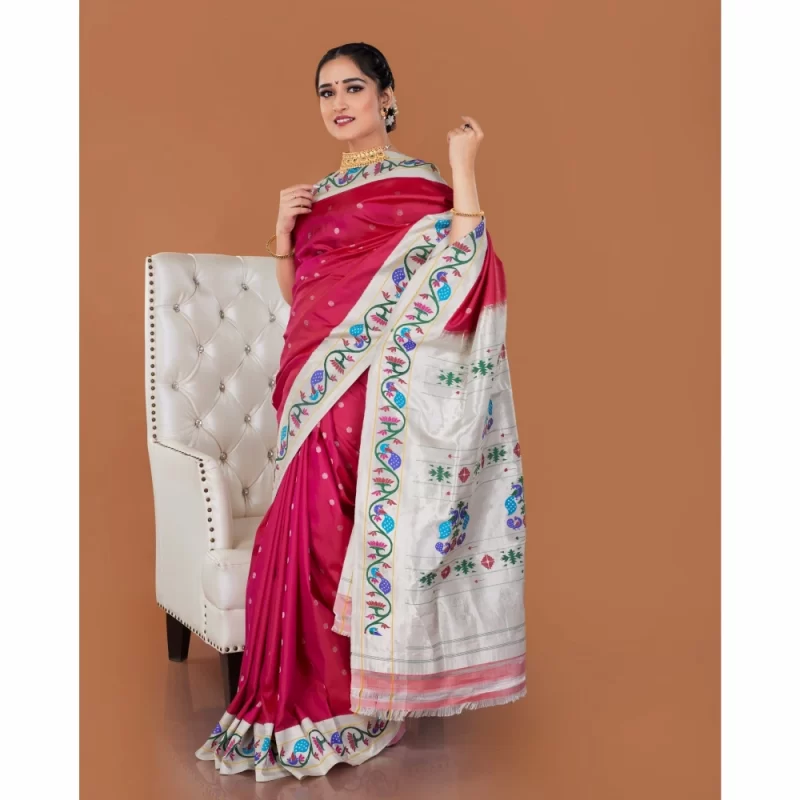 Padmashali Turning Silver Paithani